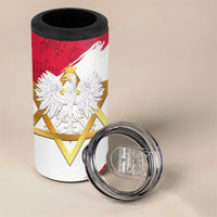 Jewish Festival Poland 4 in 1 Can Cooler Tumbler Polska Eagle Star Of David