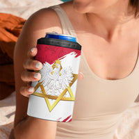 Jewish Festival Poland 4 in 1 Can Cooler Tumbler Polska Eagle Star Of David