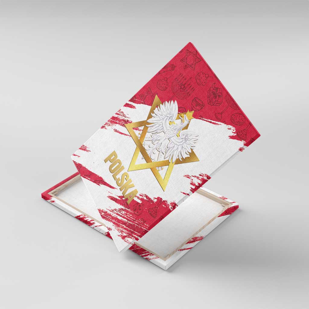 Jewish Festival Poland Canvas Wall Art Polska Eagle Star Of David