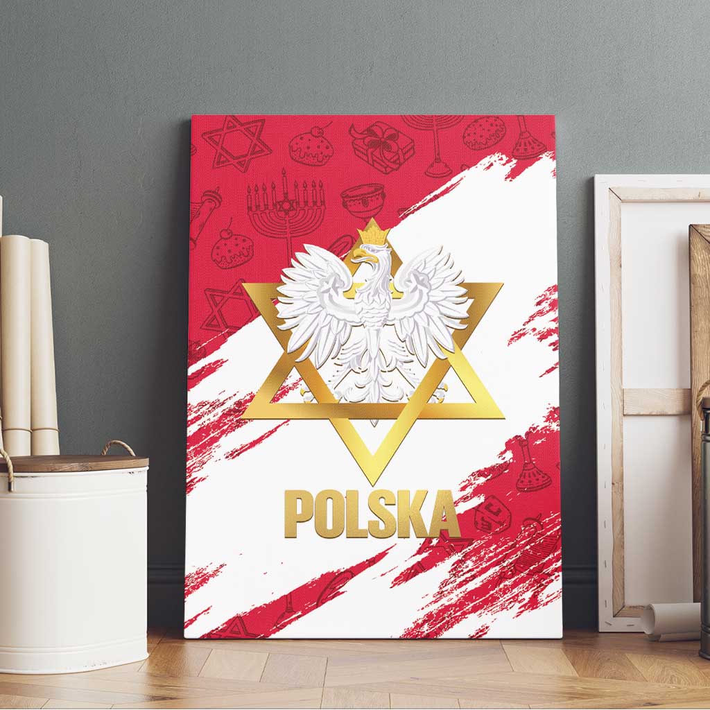 Jewish Festival Poland Canvas Wall Art Polska Eagle Star Of David