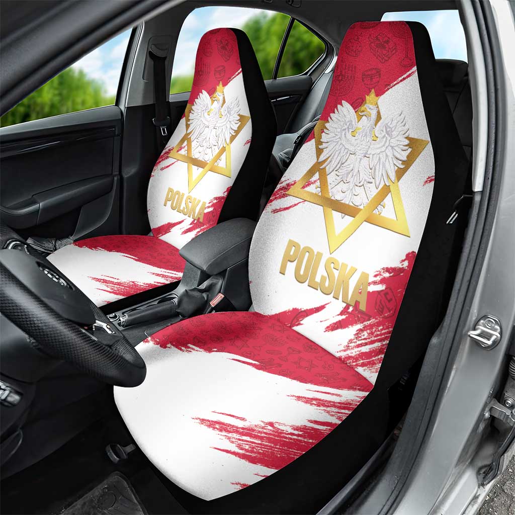 Jewish Festival Poland Car Seat Cover Polska Eagle Star Of David