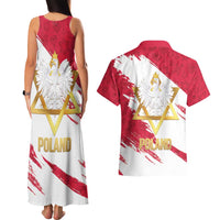 Jewish Festival Poland Couples Matching Tank Maxi Dress and Hawaiian Shirt Polska Eagle Star Of David