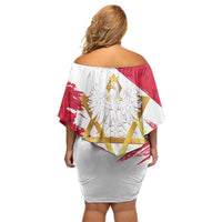 Jewish Festival Poland Family Matching Off Shoulder Short Dress and Hawaiian Shirt Polska Eagle Star Of David