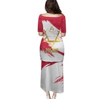 Jewish Festival Poland Family Matching Puletasi and Hawaiian Shirt Polska Eagle Star Of David