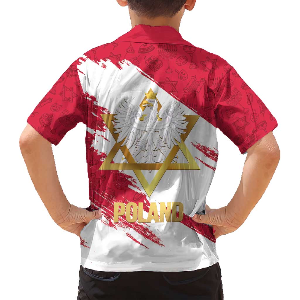 Jewish Festival Poland Family Matching Short Sleeve Bodycon Dress and Hawaiian Shirt Polska Eagle Star Of David