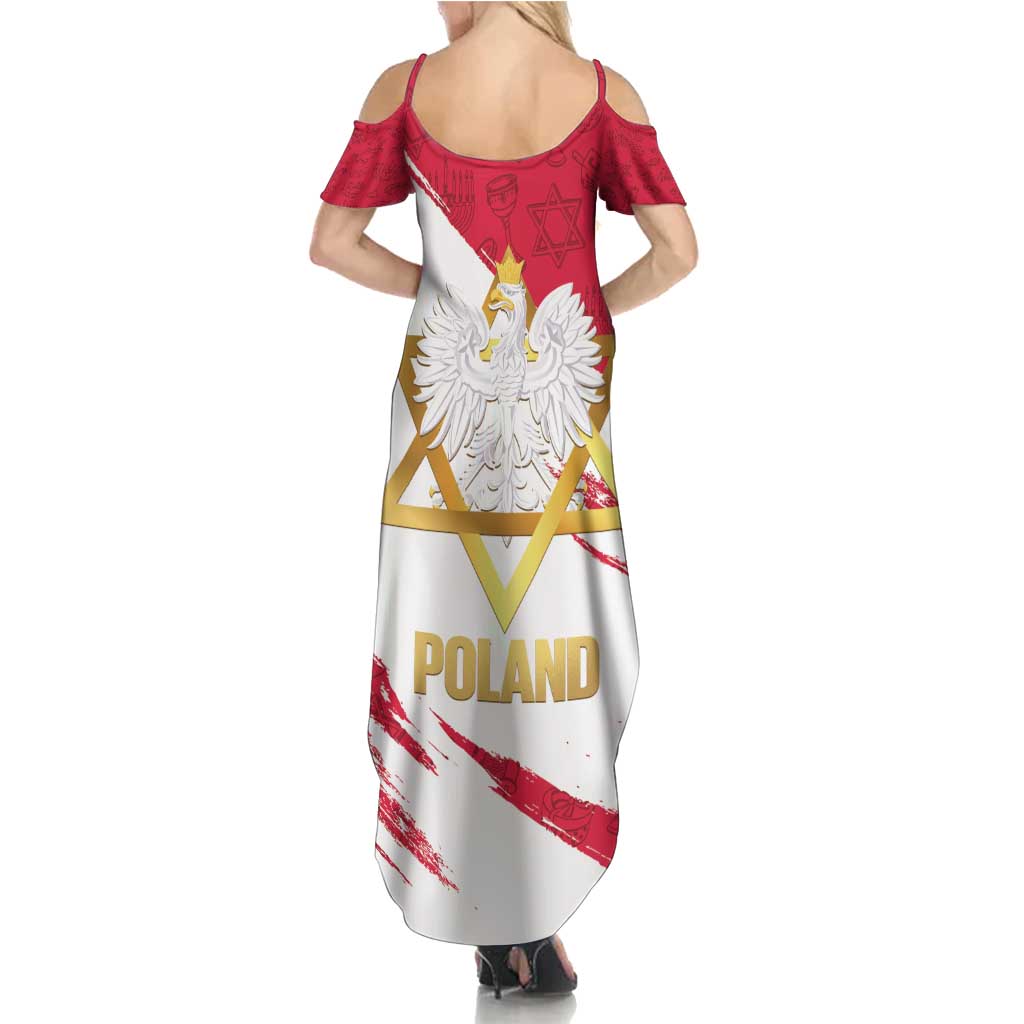 Jewish Festival Poland Family Matching Summer Maxi Dress and Hawaiian Shirt Polska Eagle Star Of David