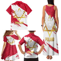 Jewish Festival Poland Family Matching Tank Maxi Dress and Hawaiian Shirt Polska Eagle Star Of David