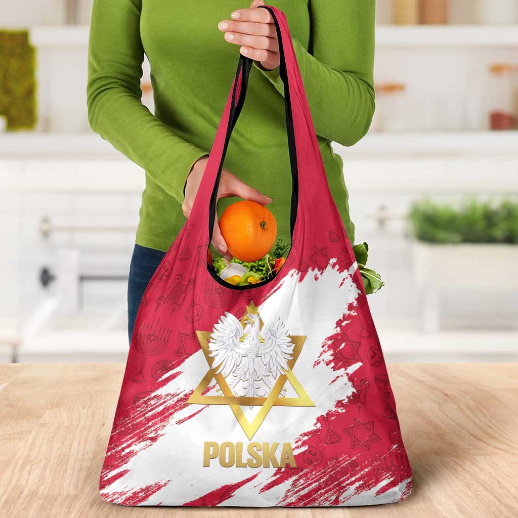 Jewish Festival Poland Grocery Bag Polska Eagle Star Of David