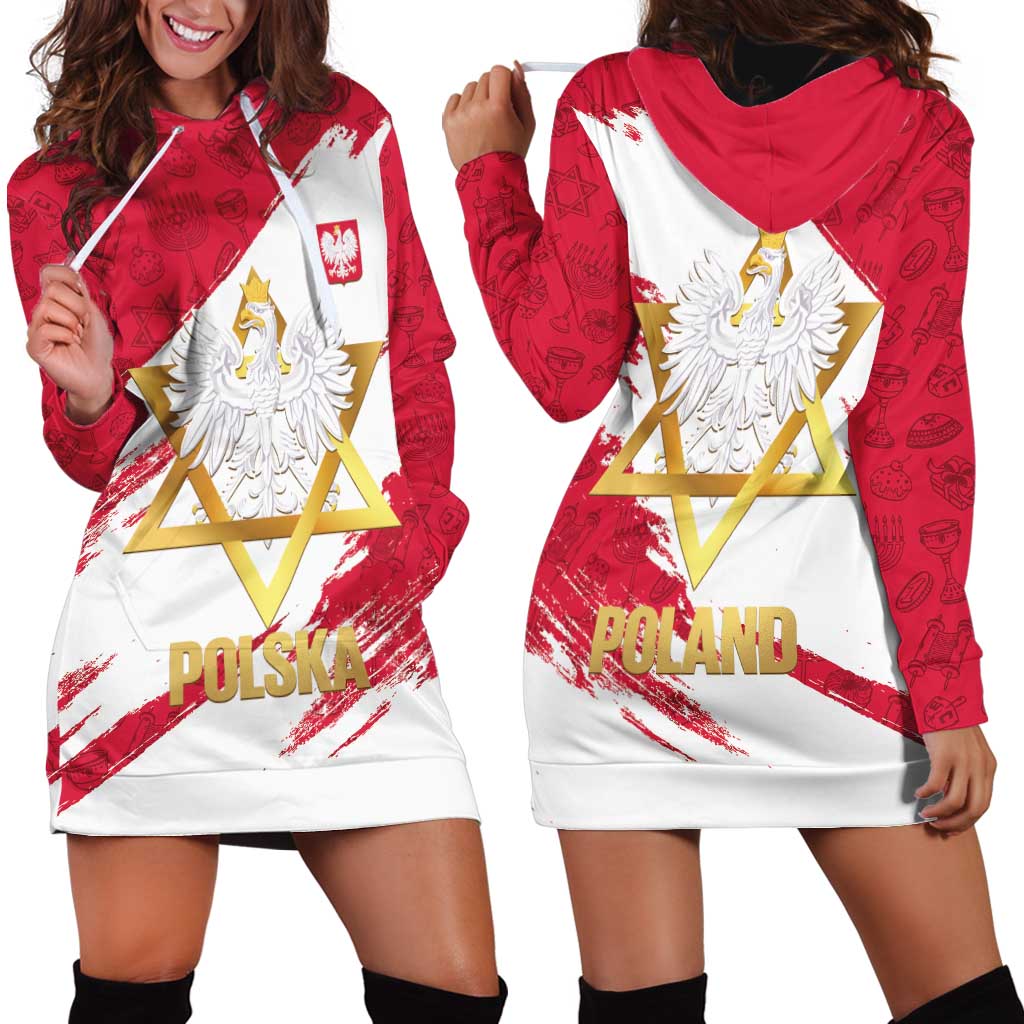 Jewish Festival Poland Hoodie Dress Polska Eagle Star Of David