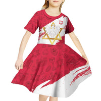 Jewish Festival Poland Kid Short Sleeve Dress Polska Eagle Star Of David
