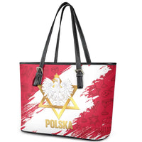 Jewish Festival Poland Leather Tote Bag Polska Eagle Star Of David