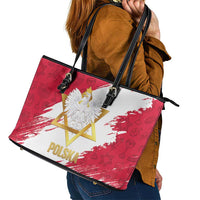 Jewish Festival Poland Leather Tote Bag Polska Eagle Star Of David