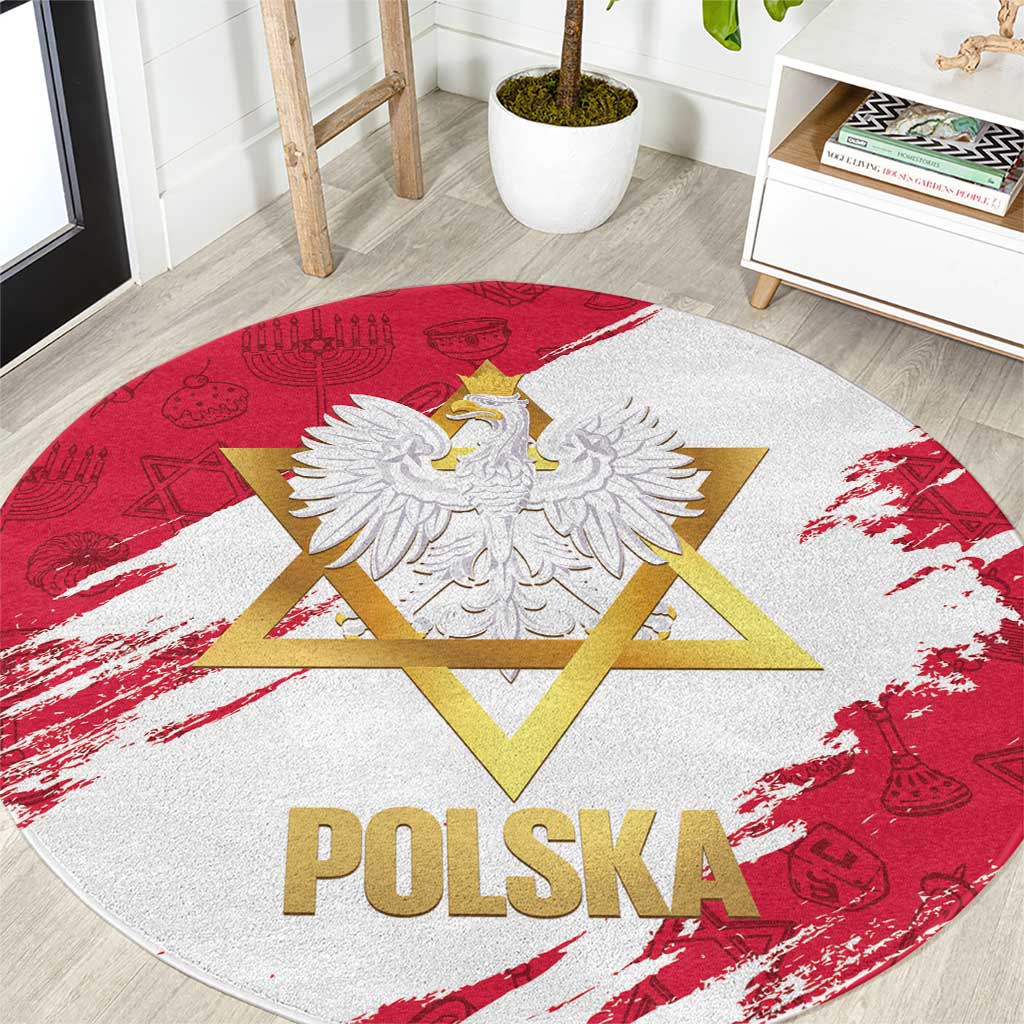 Jewish Festival Poland Round Carpet Polska Eagle Star Of David