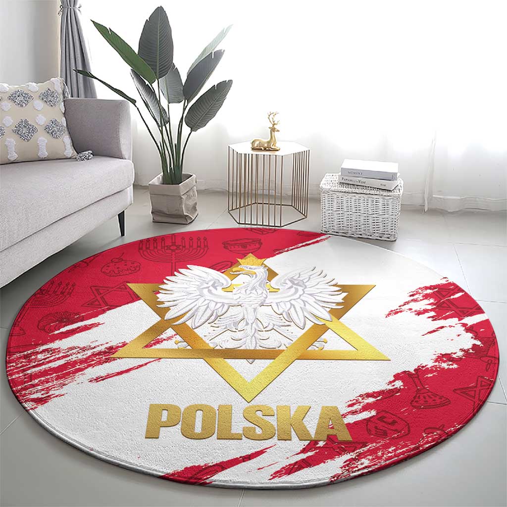 Jewish Festival Poland Round Carpet Polska Eagle Star Of David