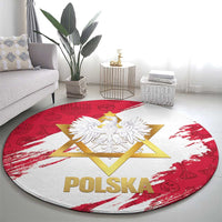 Jewish Festival Poland Round Carpet Polska Eagle Star Of David