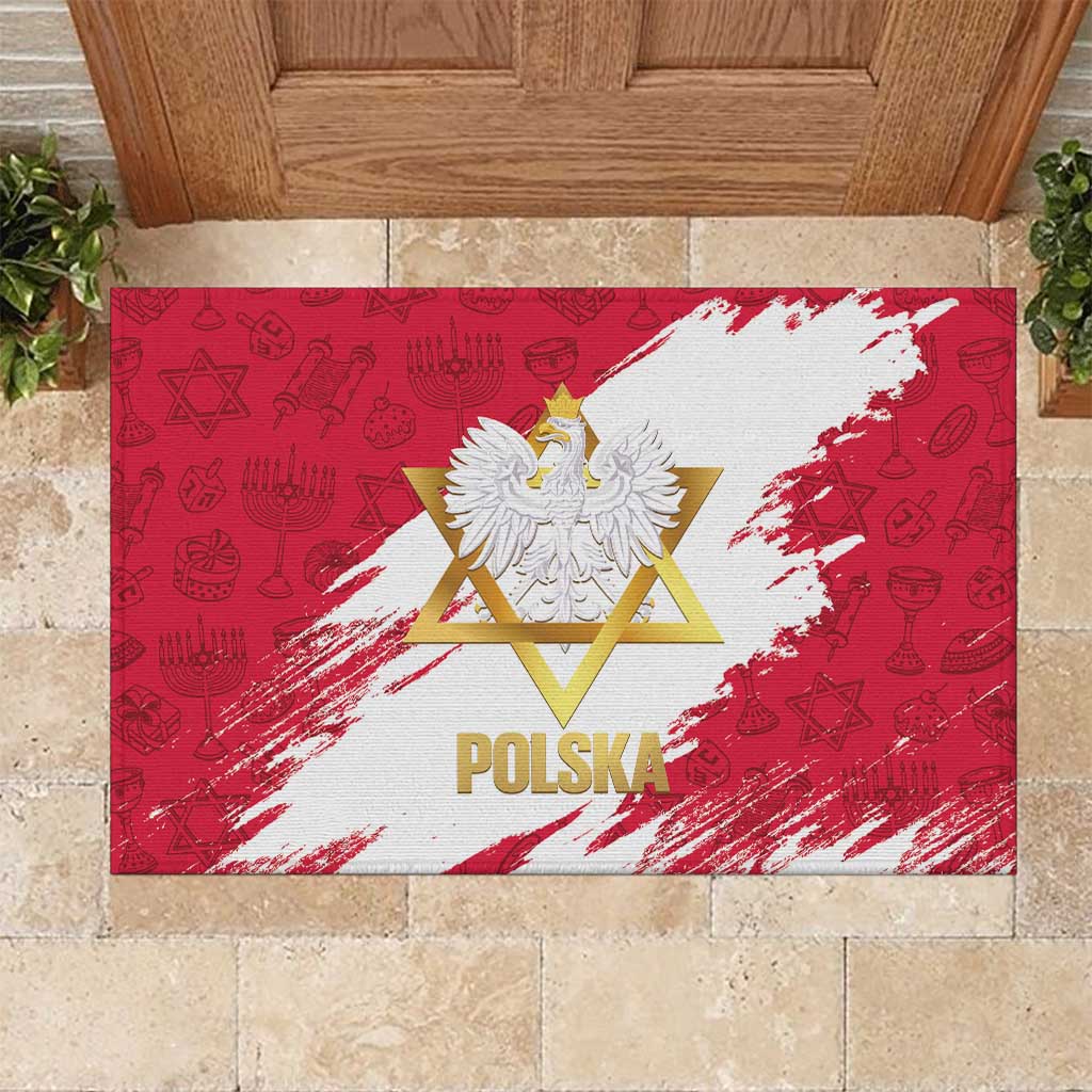 Jewish Festival Poland Rubber Doormat Polska Eagle Star Of David