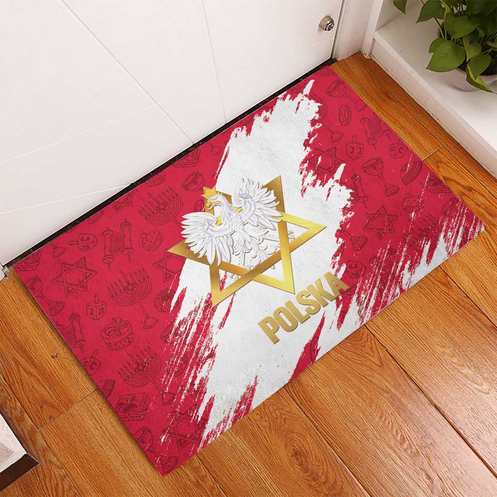 Jewish Festival Poland Rubber Doormat Polska Eagle Star Of David