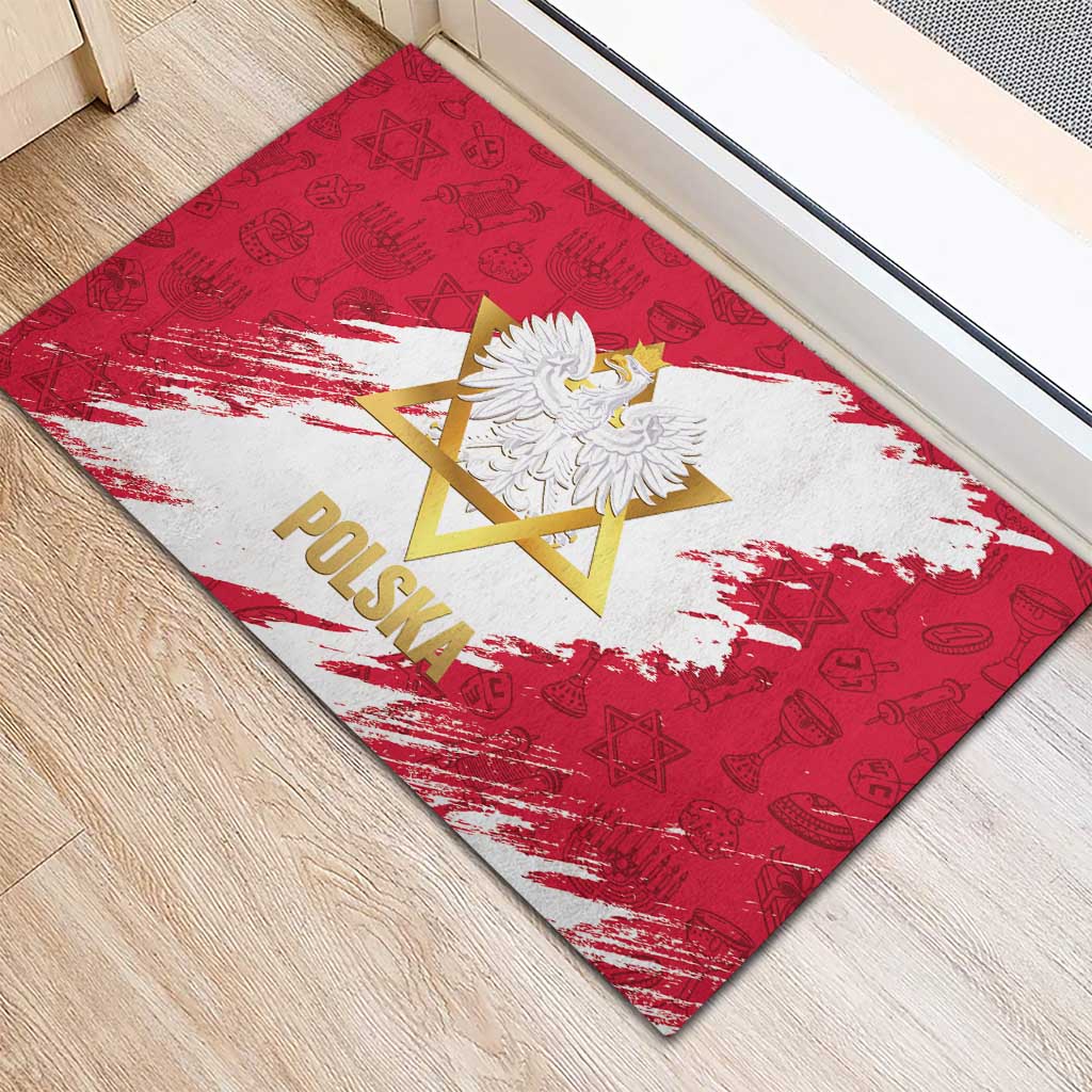 Jewish Festival Poland Rubber Doormat Polska Eagle Star Of David