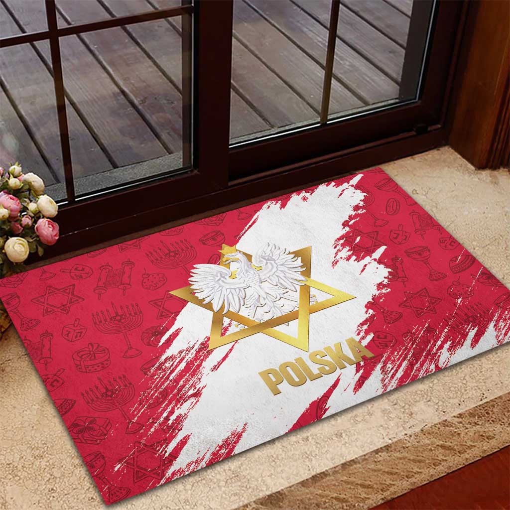Jewish Festival Poland Rubber Doormat Polska Eagle Star Of David