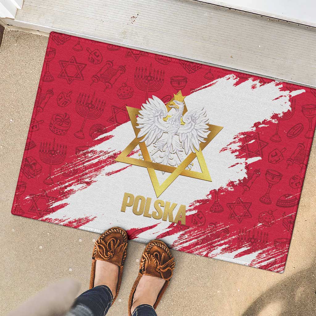 Jewish Festival Poland Rubber Doormat Polska Eagle Star Of David