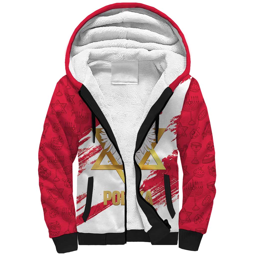 Jewish Festival Poland Sherpa Hoodie Polska Eagle Star Of David