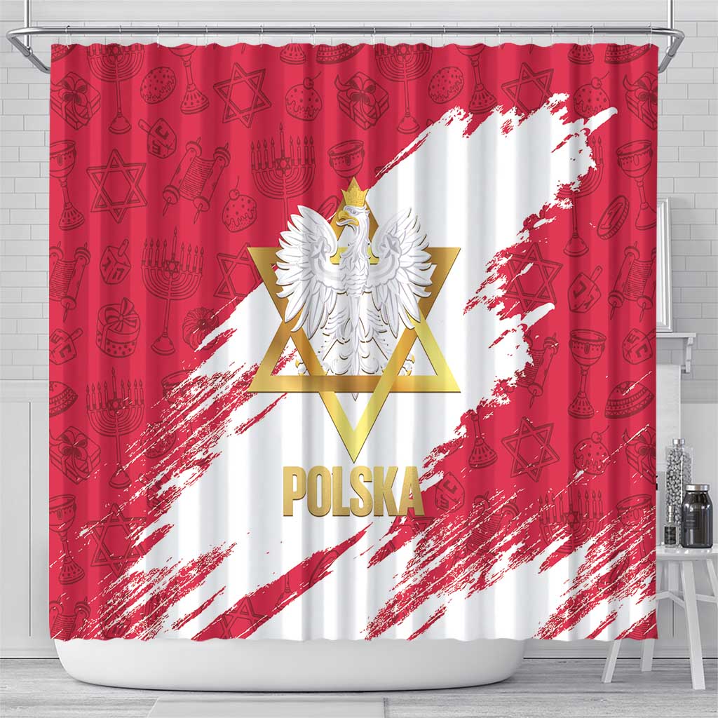 Jewish Festival Poland Shower Curtain Polska Eagle Star Of David