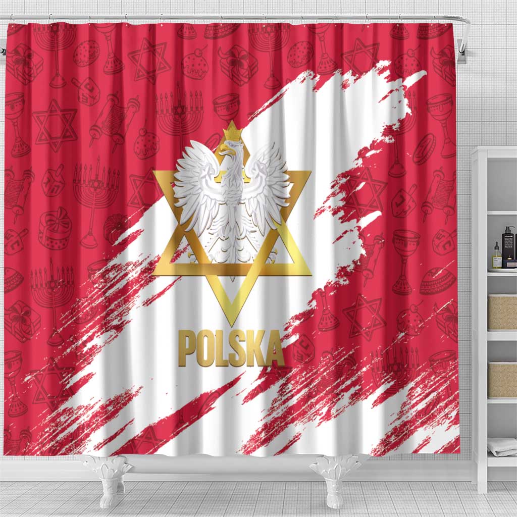 Jewish Festival Poland Shower Curtain Polska Eagle Star Of David