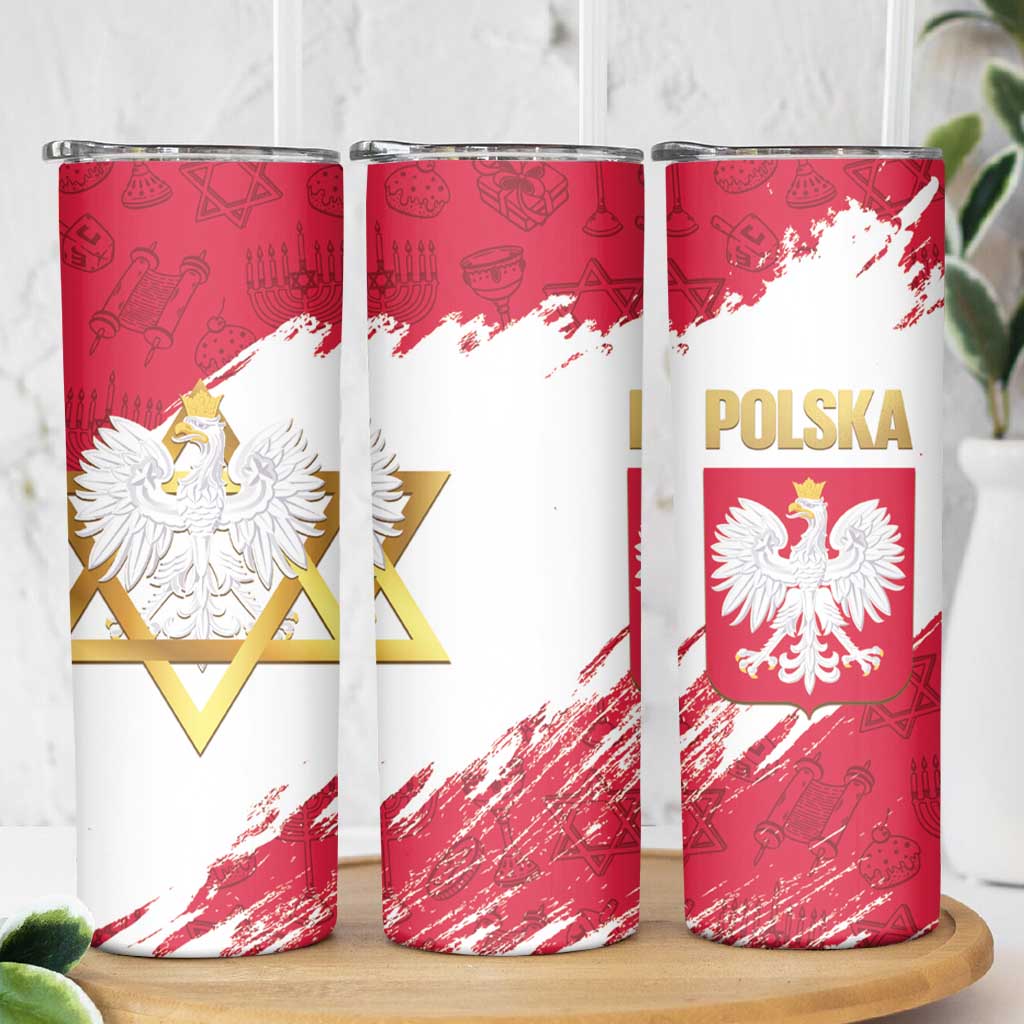 Jewish Festival Poland Skinny Tumbler Polska Eagle Star Of David