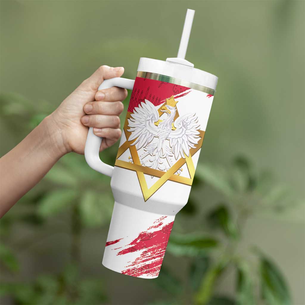 Jewish Festival Poland Tumbler With Handle Polska Eagle Star Of David