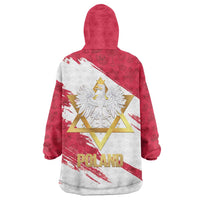 Jewish Festival Poland Wearable Blanket Hoodie Polska Eagle Star Of David