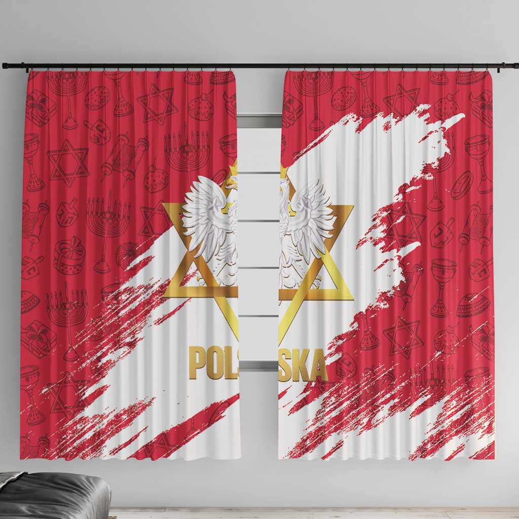 Jewish Festival Poland Window Curtain Polska Eagle Star Of David
