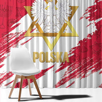 Jewish Festival Poland Window Curtain Polska Eagle Star Of David