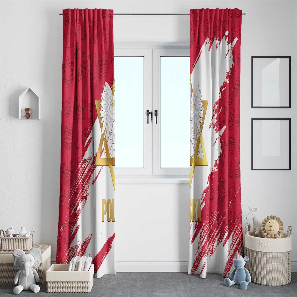 Jewish Festival Poland Window Curtain Polska Eagle Star Of David