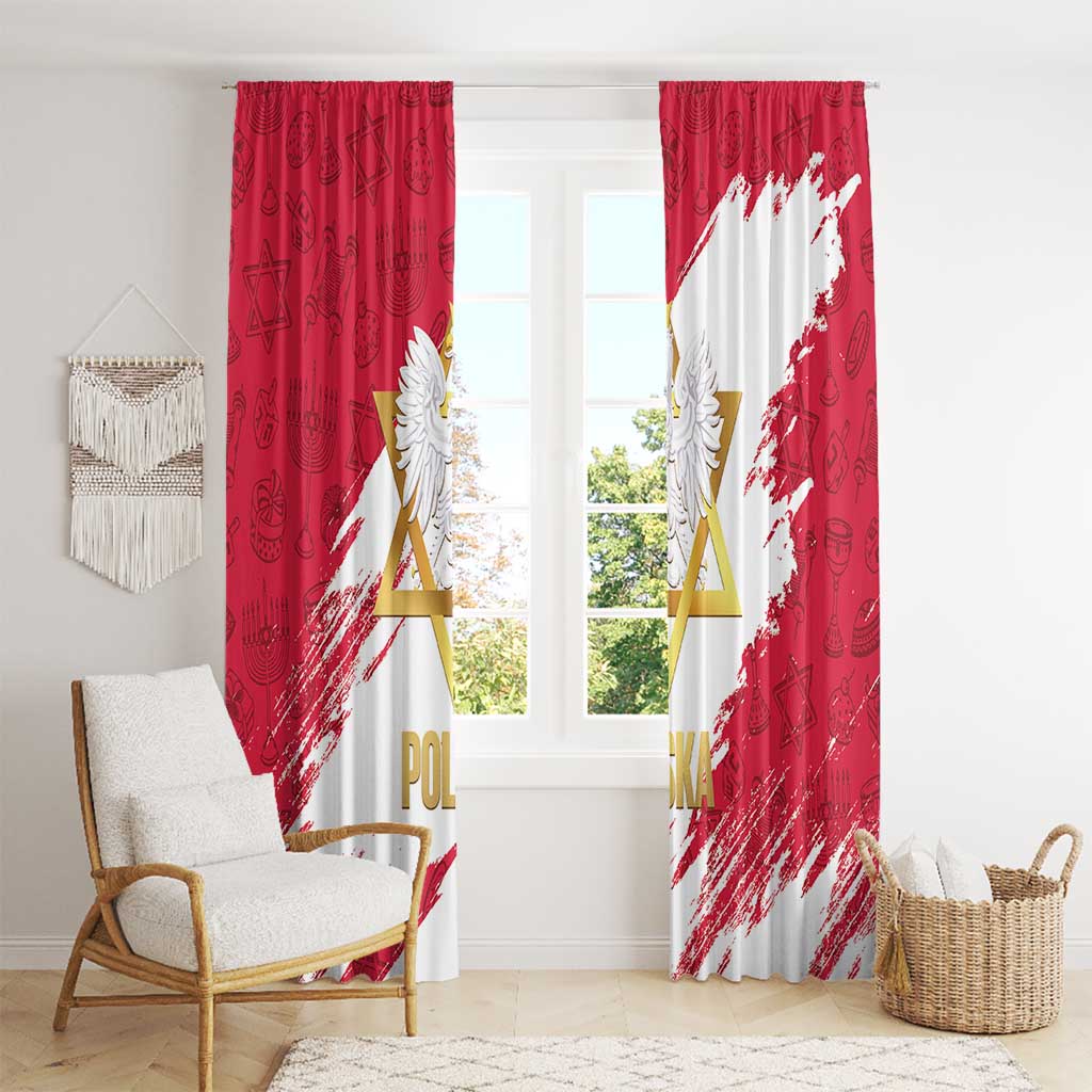 Jewish Festival Poland Window Curtain Polska Eagle Star Of David