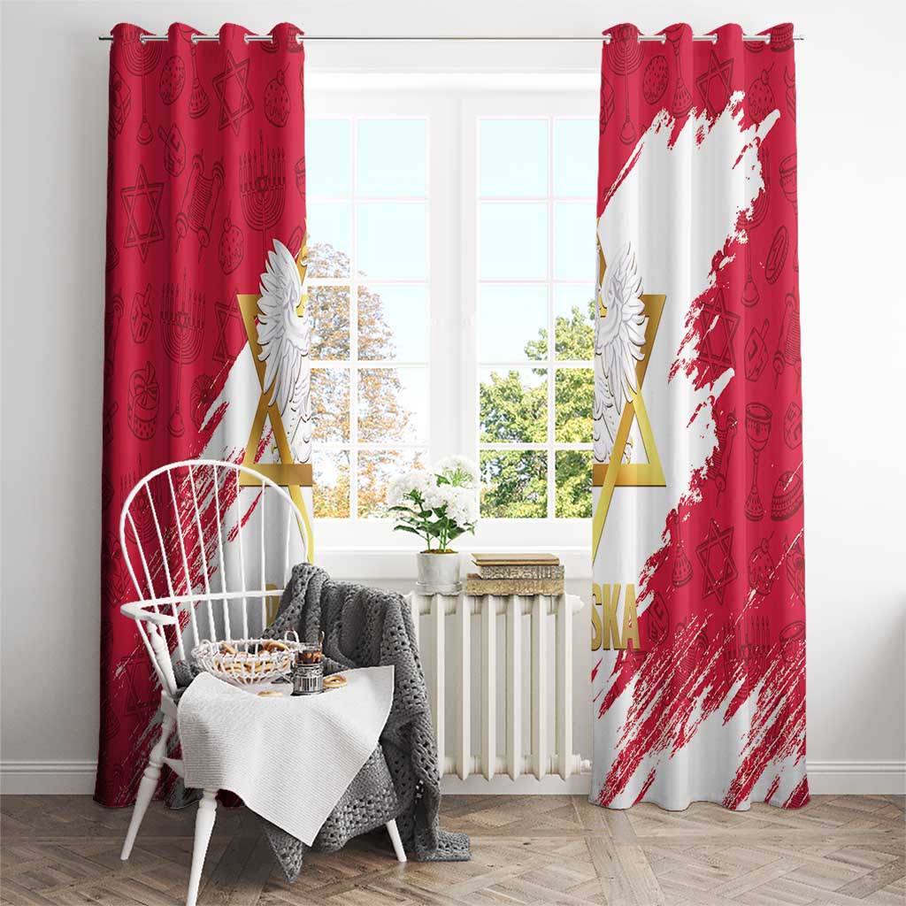 Jewish Festival Poland Window Curtain Polska Eagle Star Of David
