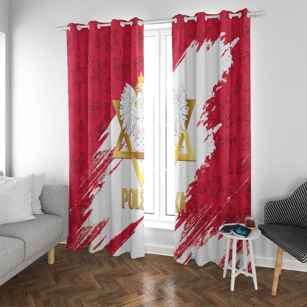 Jewish Festival Poland Window Curtain Polska Eagle Star Of David