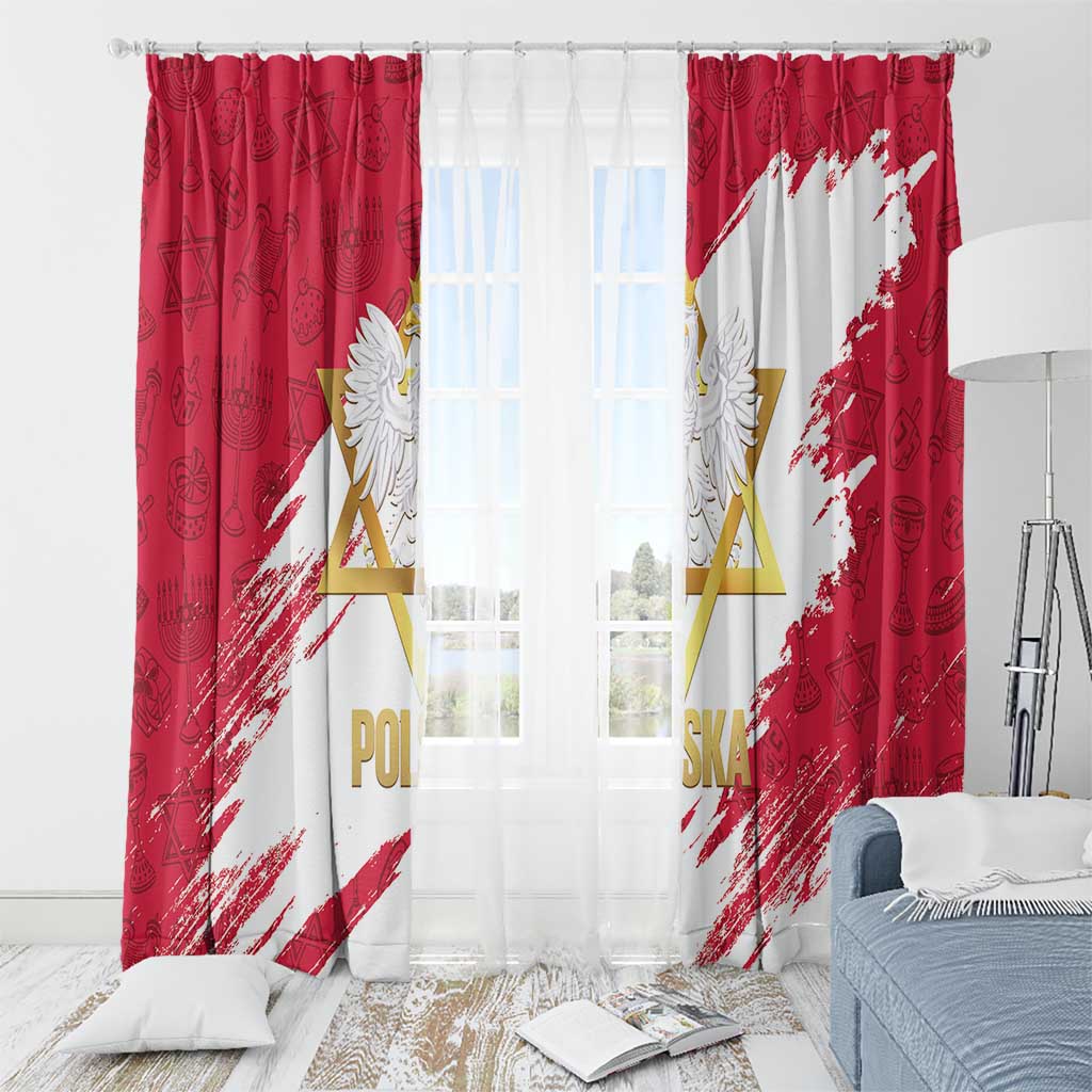 Jewish Festival Poland Window Curtain Polska Eagle Star Of David