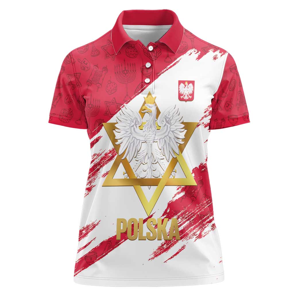 Jewish Festival Poland Women Polo Shirt Polska Eagle Star Of David