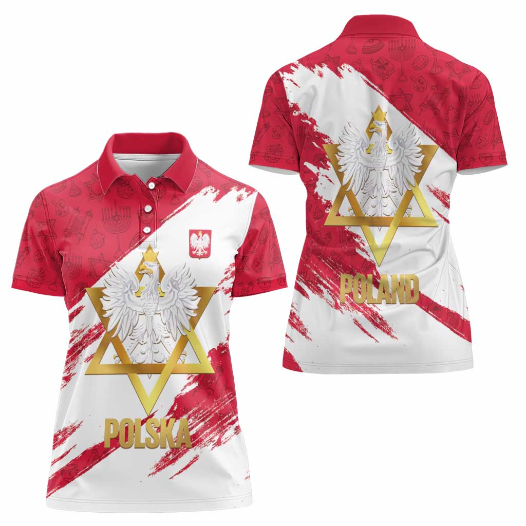 Jewish Festival Poland Women Polo Shirt Polska Eagle Star Of David