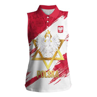 Jewish Festival Poland Women Sleeveless Polo Shirt Polska Eagle Star Of David