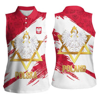 Jewish Festival Poland Women Sleeveless Polo Shirt Polska Eagle Star Of David