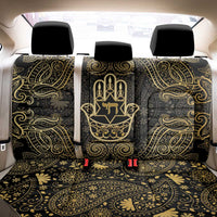 Jewish Hamsa Chai Back Car Seat Cover Gold Paisley Pattern
