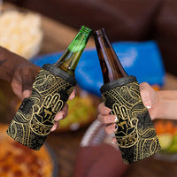 Jewish Hamsa Chai 4 in 1 Can Cooler Tumbler Gold Paisley Pattern