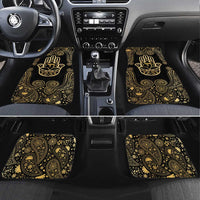 Jewish Hamsa Chai Car Mats Gold Paisley Pattern
