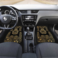 Jewish Hamsa Chai Car Mats Gold Paisley Pattern