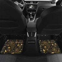Jewish Hamsa Chai Car Mats Gold Paisley Pattern