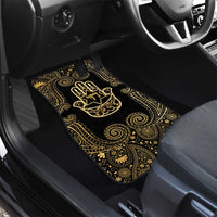 Jewish Hamsa Chai Car Mats Gold Paisley Pattern