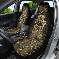 Jewish Hamsa Chai Car Seat Cover Gold Paisley Pattern