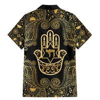 Jewish Hamsa Chai Family Matching Mermaid Dress and Hawaiian Shirt Gold Paisley Pattern