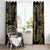 Jewish Hamsa Chai Window Curtain Gold Paisley Pattern